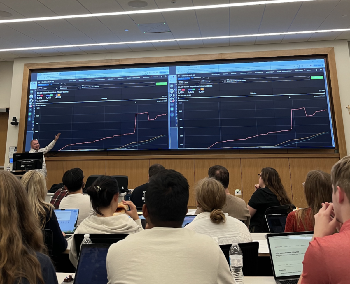 Ruth Abramovitz/The Hoya | Georgetown students reported Massachusetts election returns with Decision Desk HQ on September 3, with new student reporters training for the November election. 